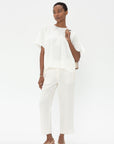 TOTEME - Straight Cropped Trousers, Off White