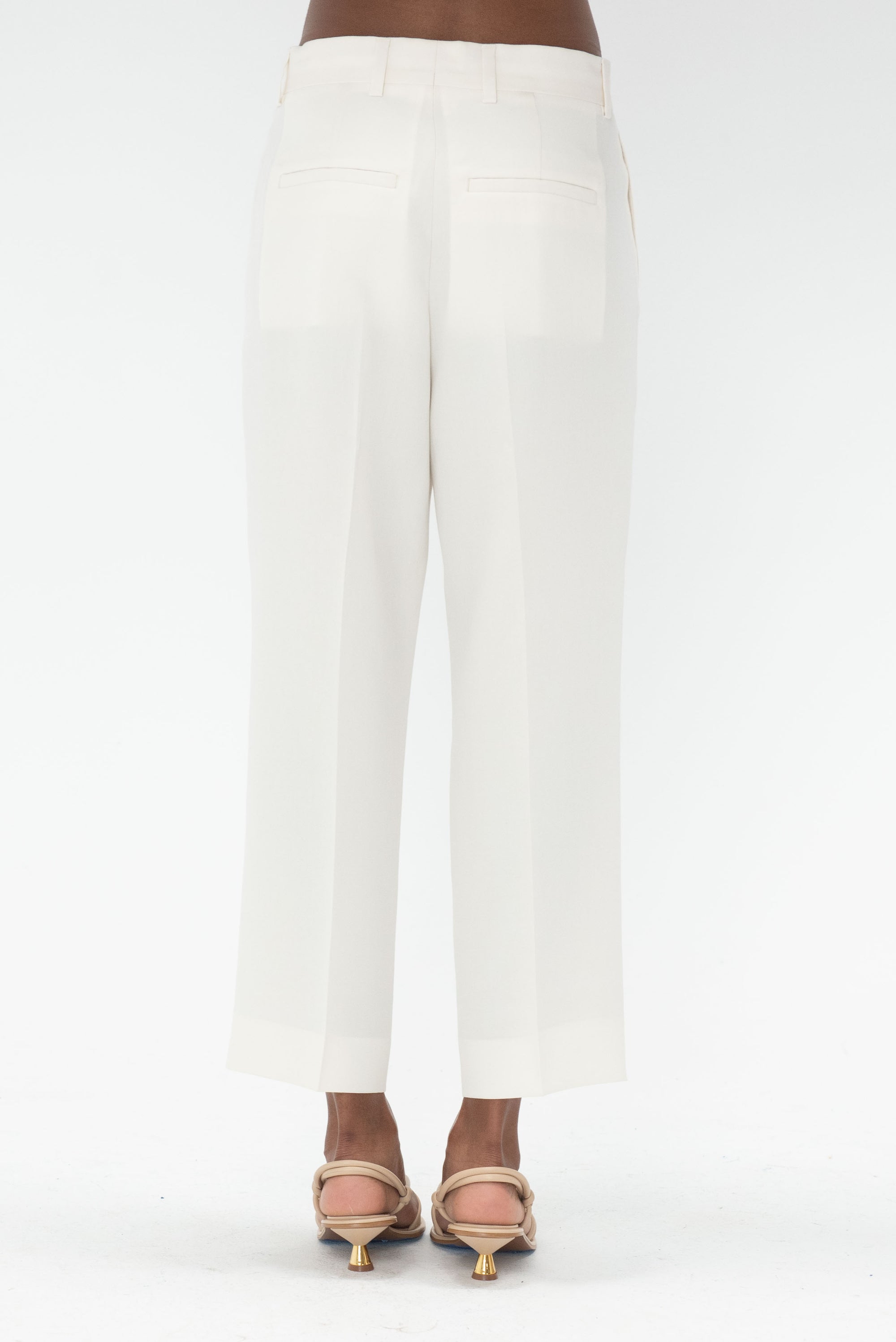 TOTEME - Straight Cropped Trousers, Off White