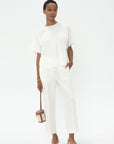 TOTEME - Straight Cropped Trousers, Off White