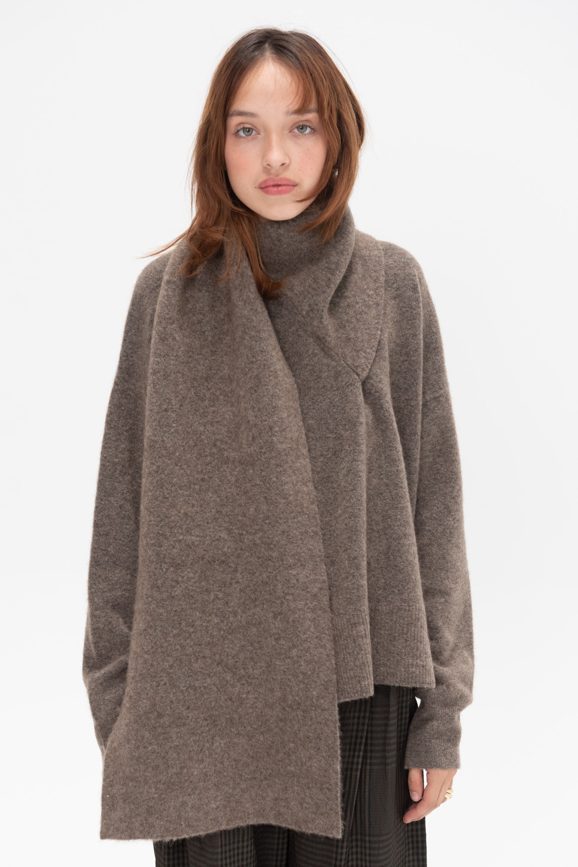 TOTEME - Draped-Scarf Knit, Truffle