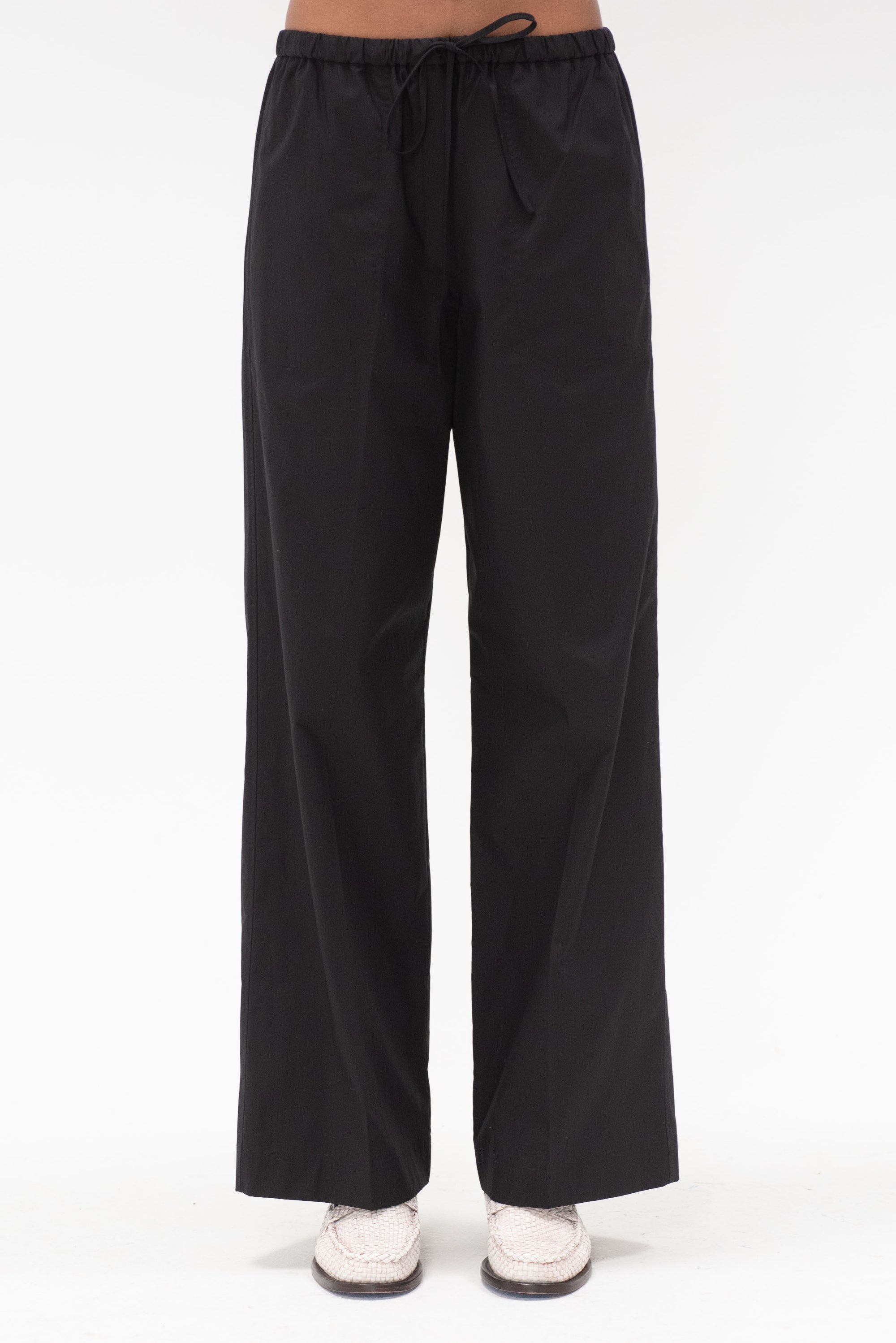 TOTEME - Cotton Drawstring Trousers, Black