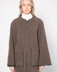 Felted Wool Jacket, Oak Melange