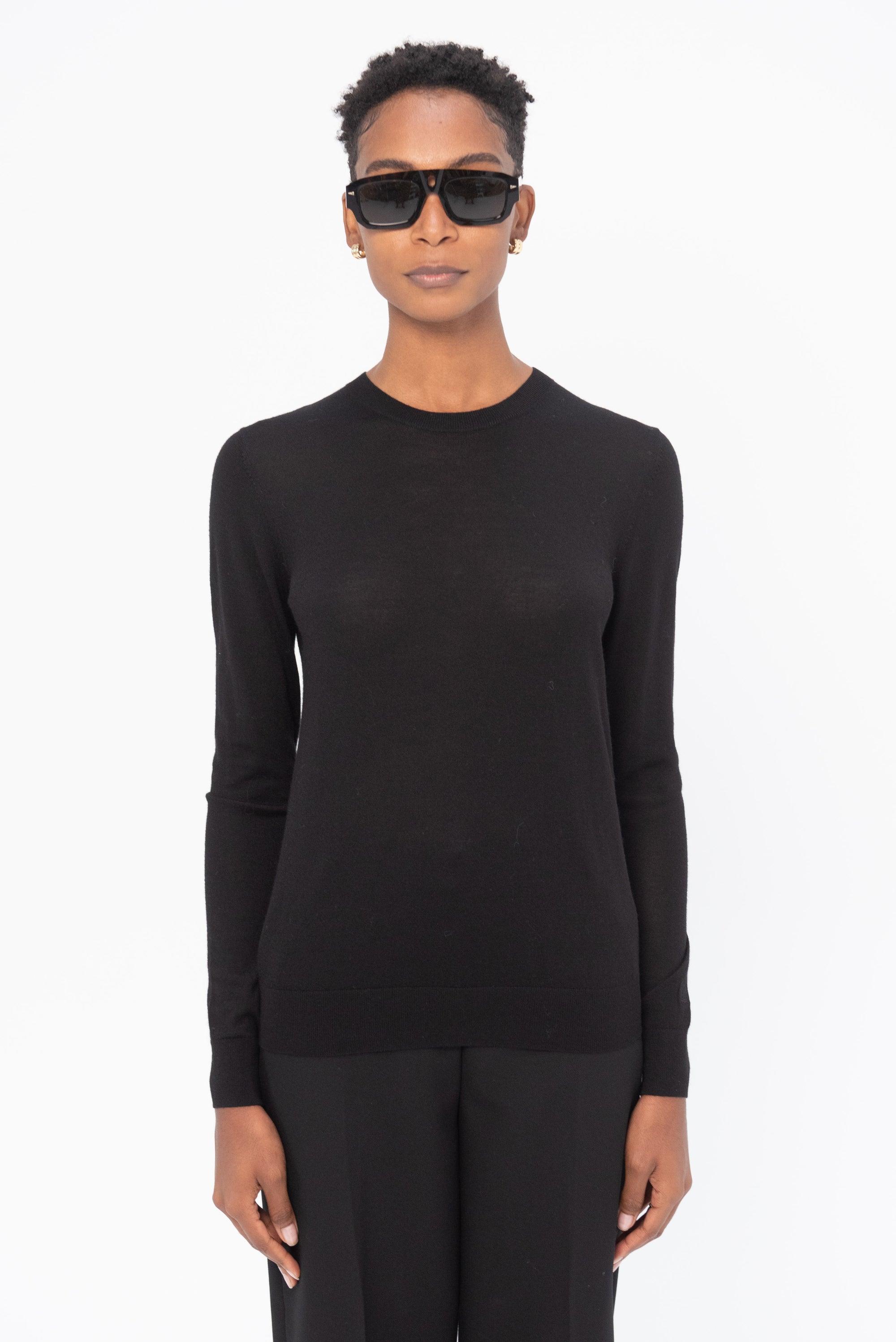 TOTEME - Fine Crew-Neck Knit, Black