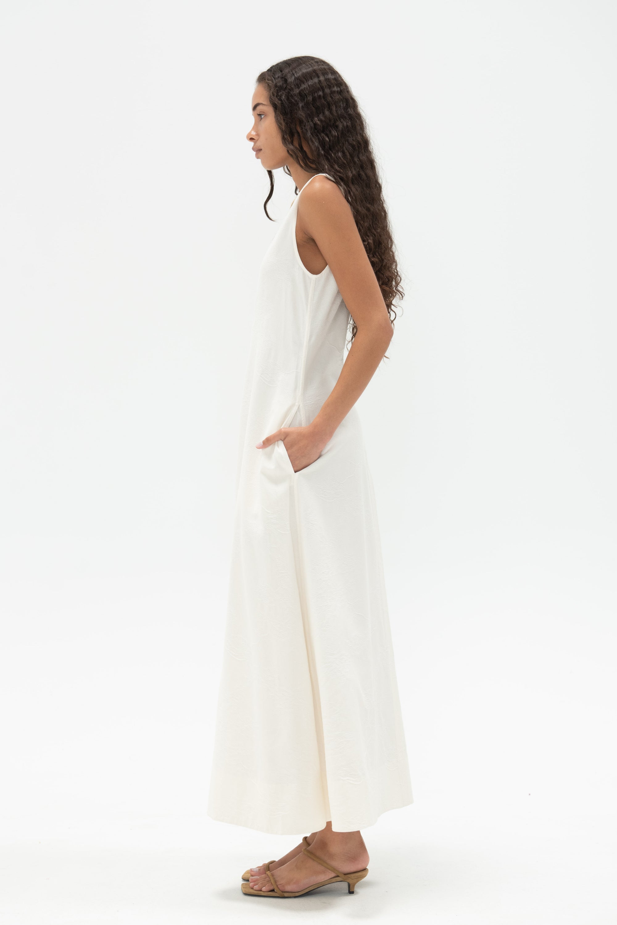 TOTEME - Fluid V-Neck Dress, Off White