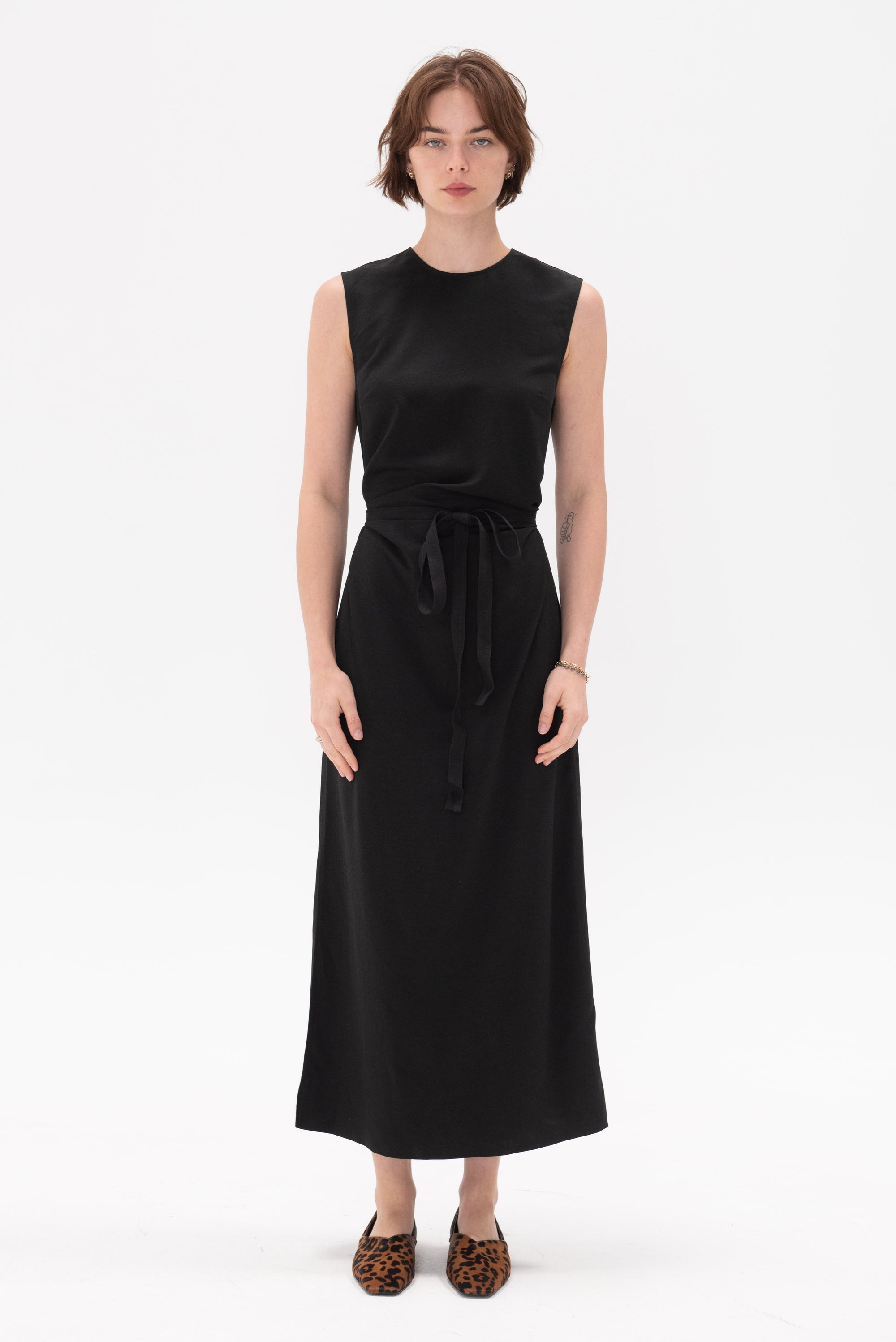 TOTEME - Fluid Tie-Waist Dress, Black