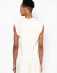 High Neck Top, Ecru