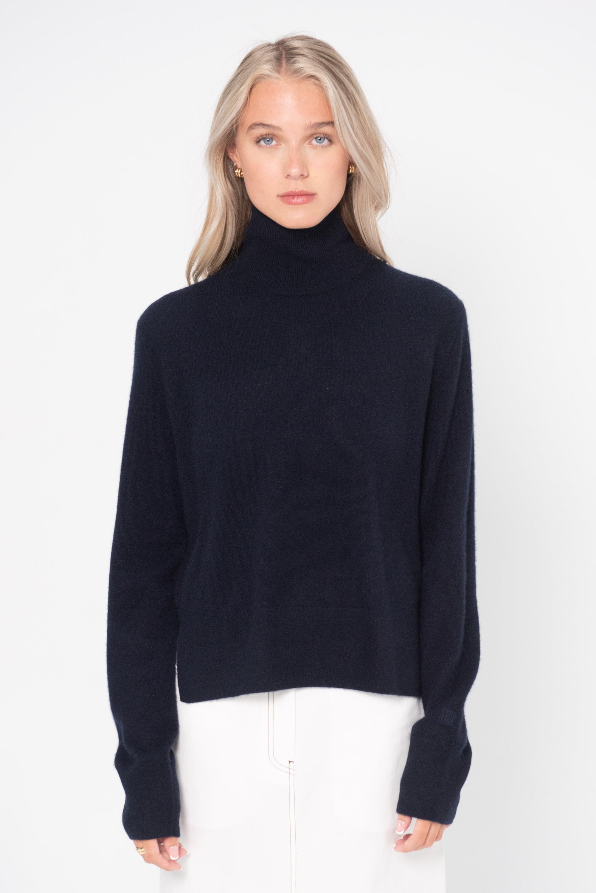 TOTEME - Cropped Turtleneck, Navy