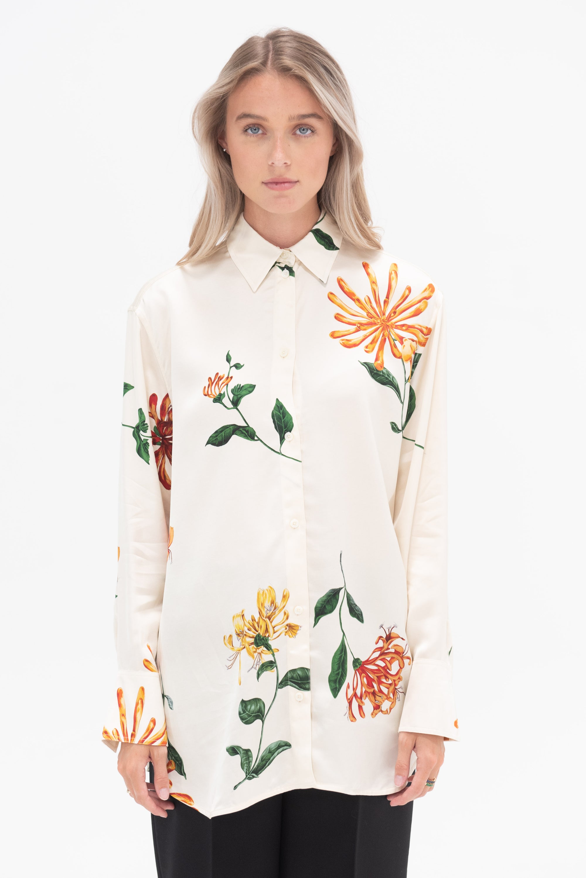 TOTEME - Relaxed Honeysuckle Shirt, Ecru & Orange