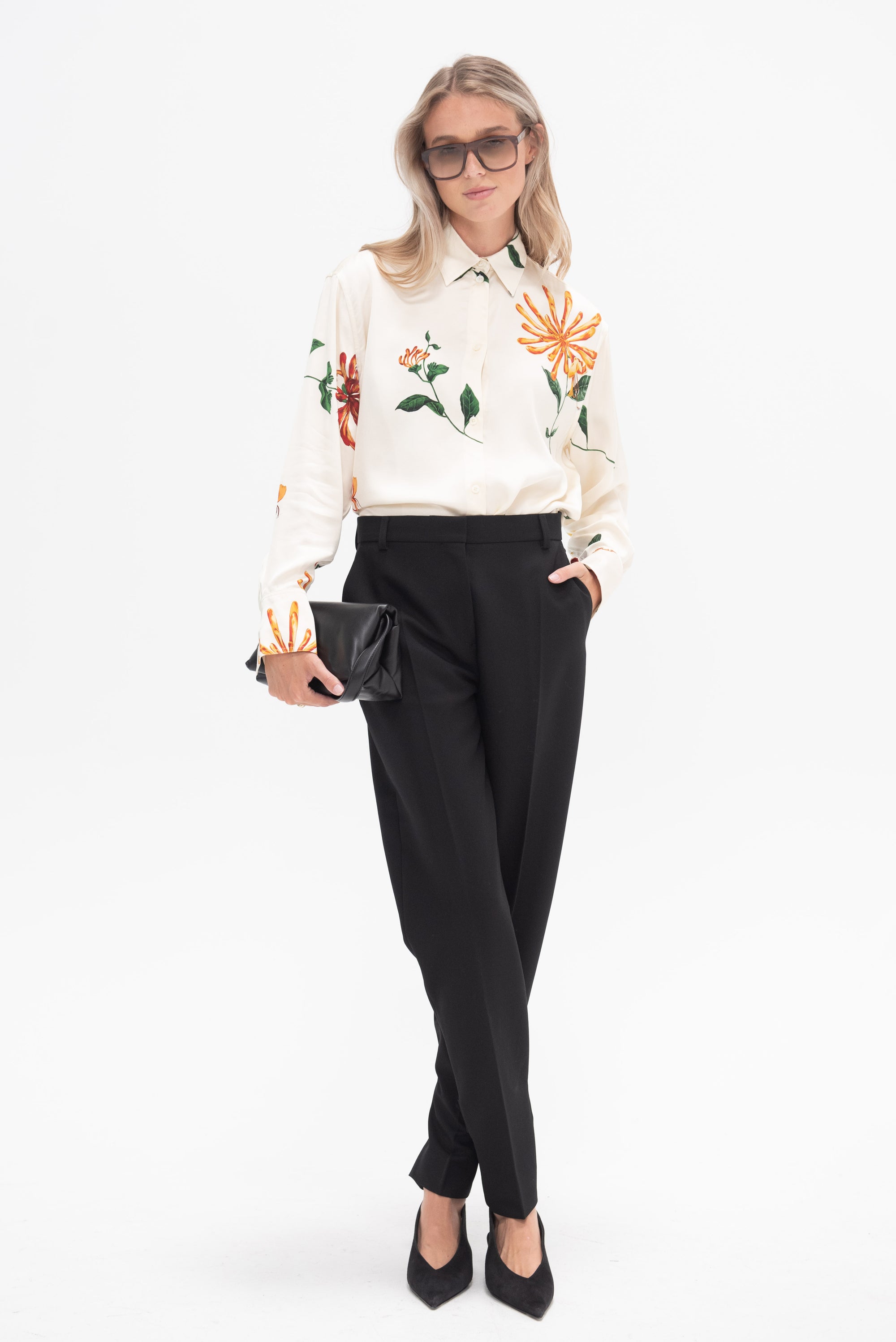 TOTEME - Relaxed Honeysuckle Shirt, Ecru & Orange