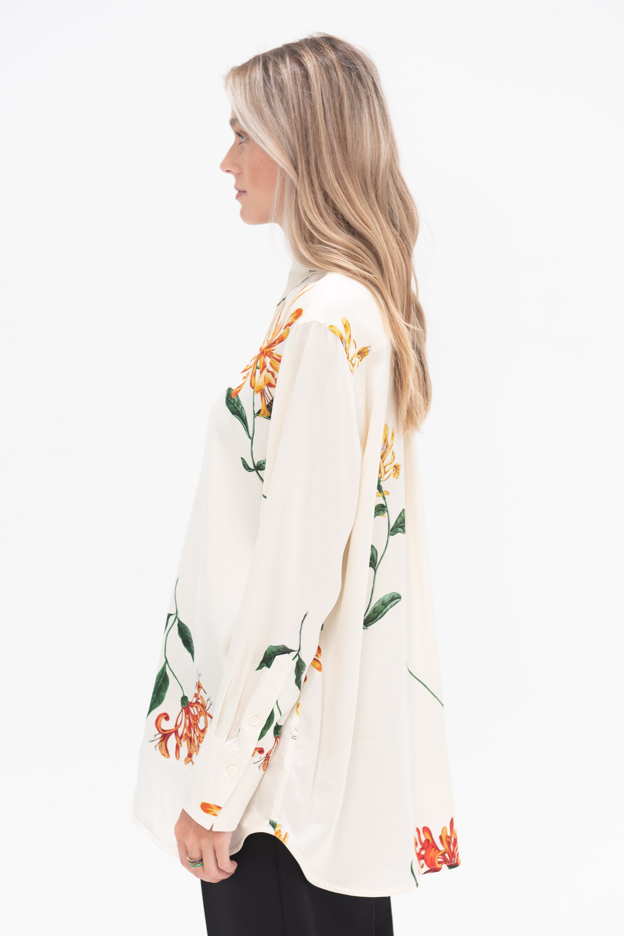 TOTEME - Relaxed Honeysuckle Shirt, Ecru & Orange