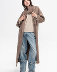 Signature Wool Cashmere Coat, Oak Melange