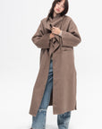 Signature Wool Cashmere Coat, Oak Melange