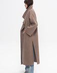 Signature Wool Cashmere Coat, Oak Melange