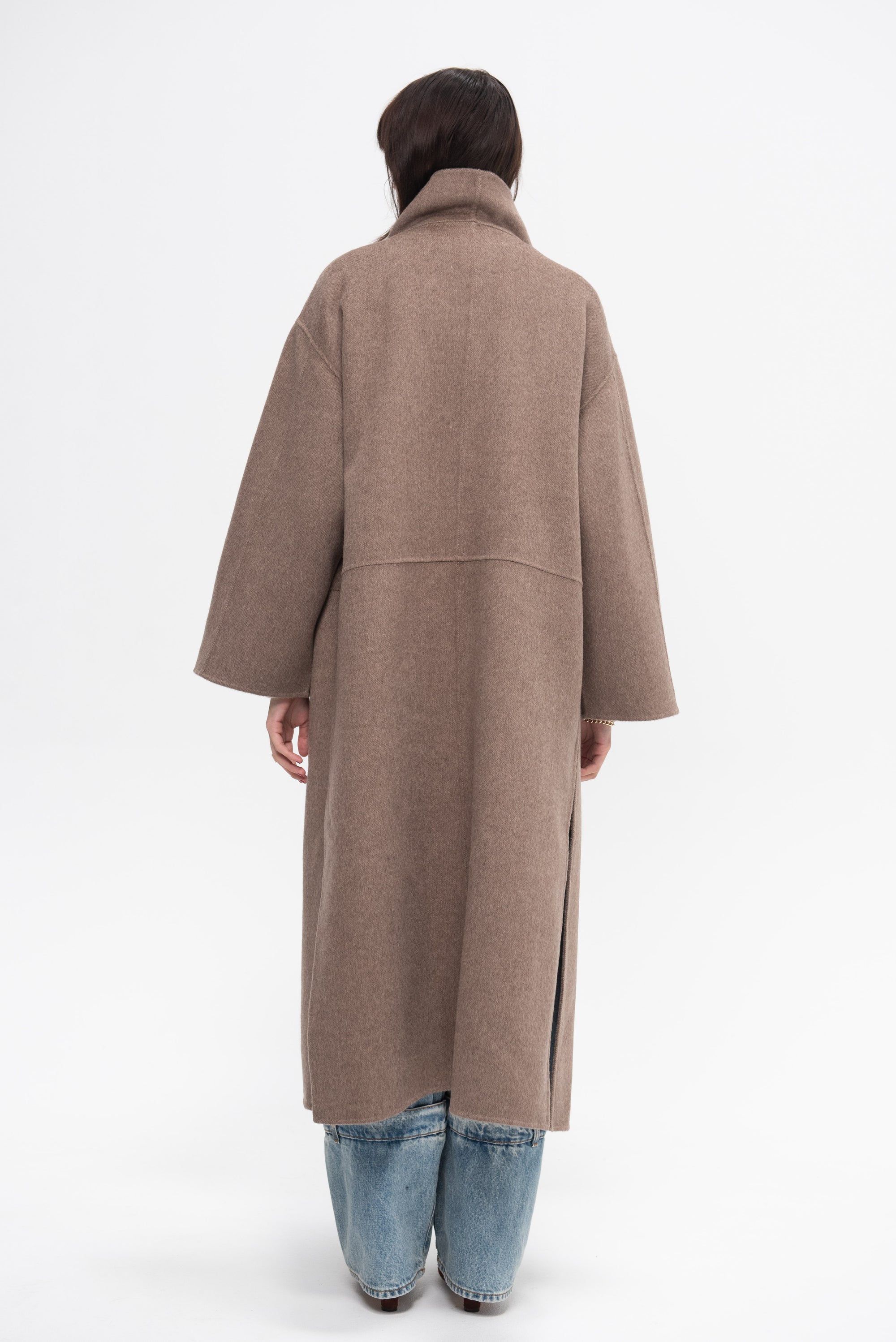 Signature Wool Cashmere Coat, Oak Melange