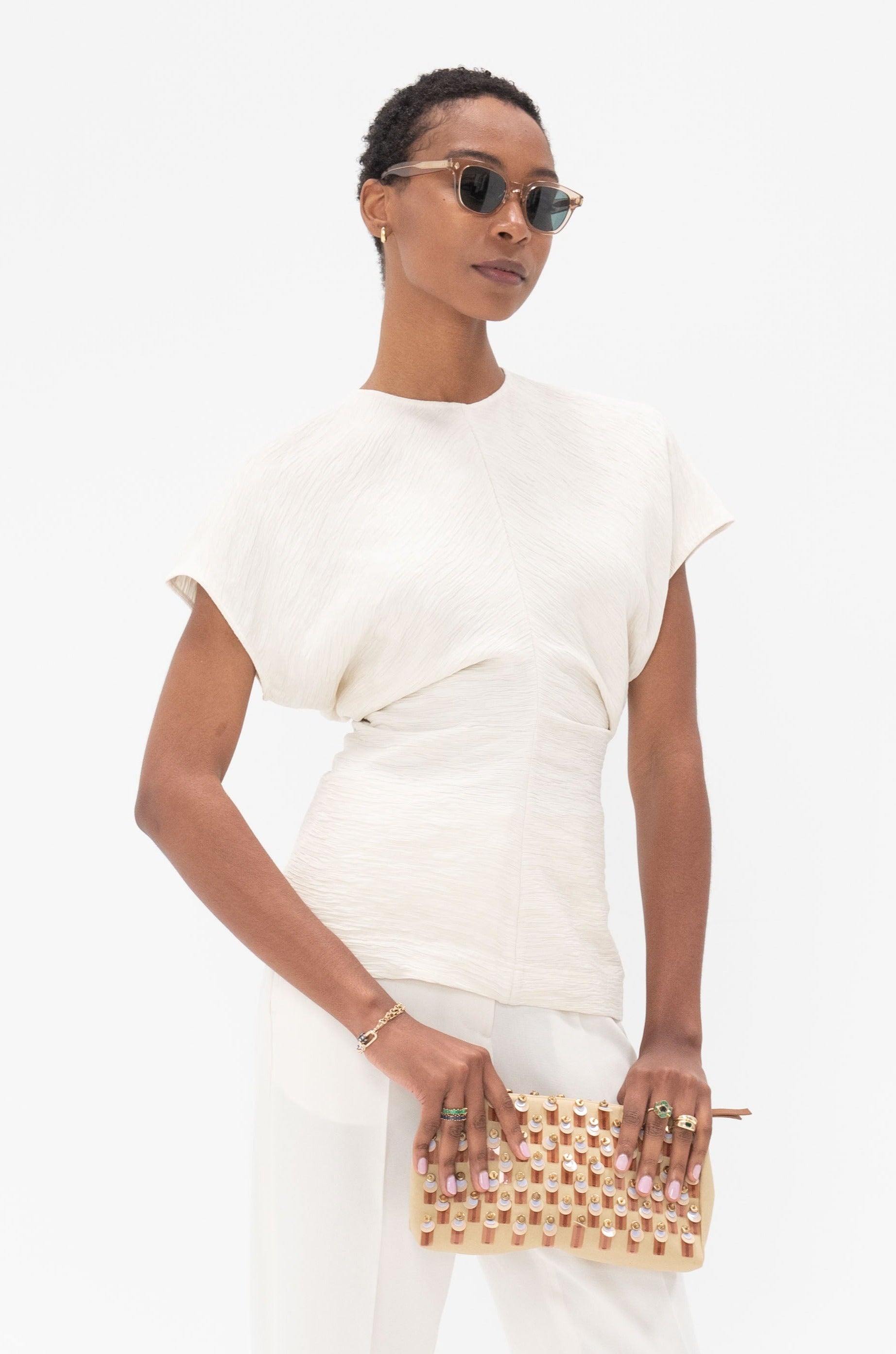 TOTEME - Slouch Waist Top, Cream