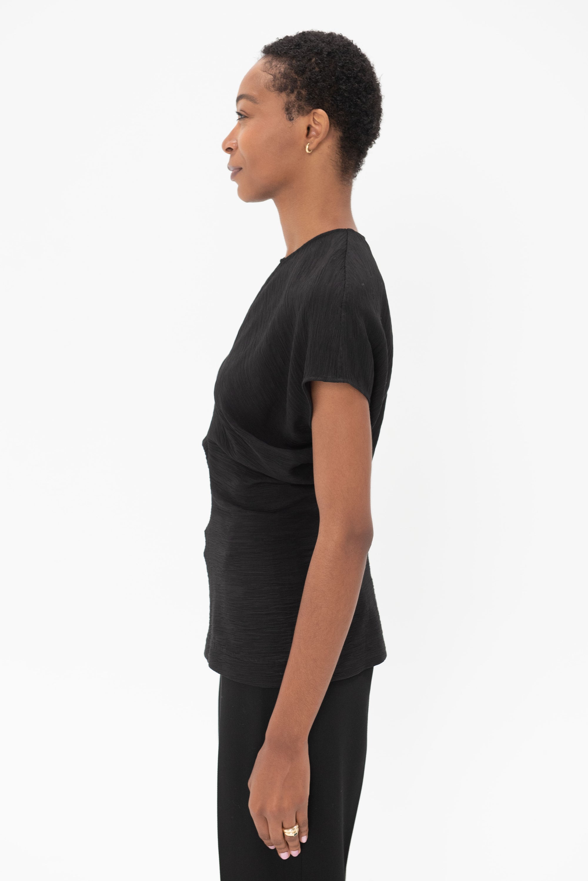 TOTEME - Slouch Waist Top, Black