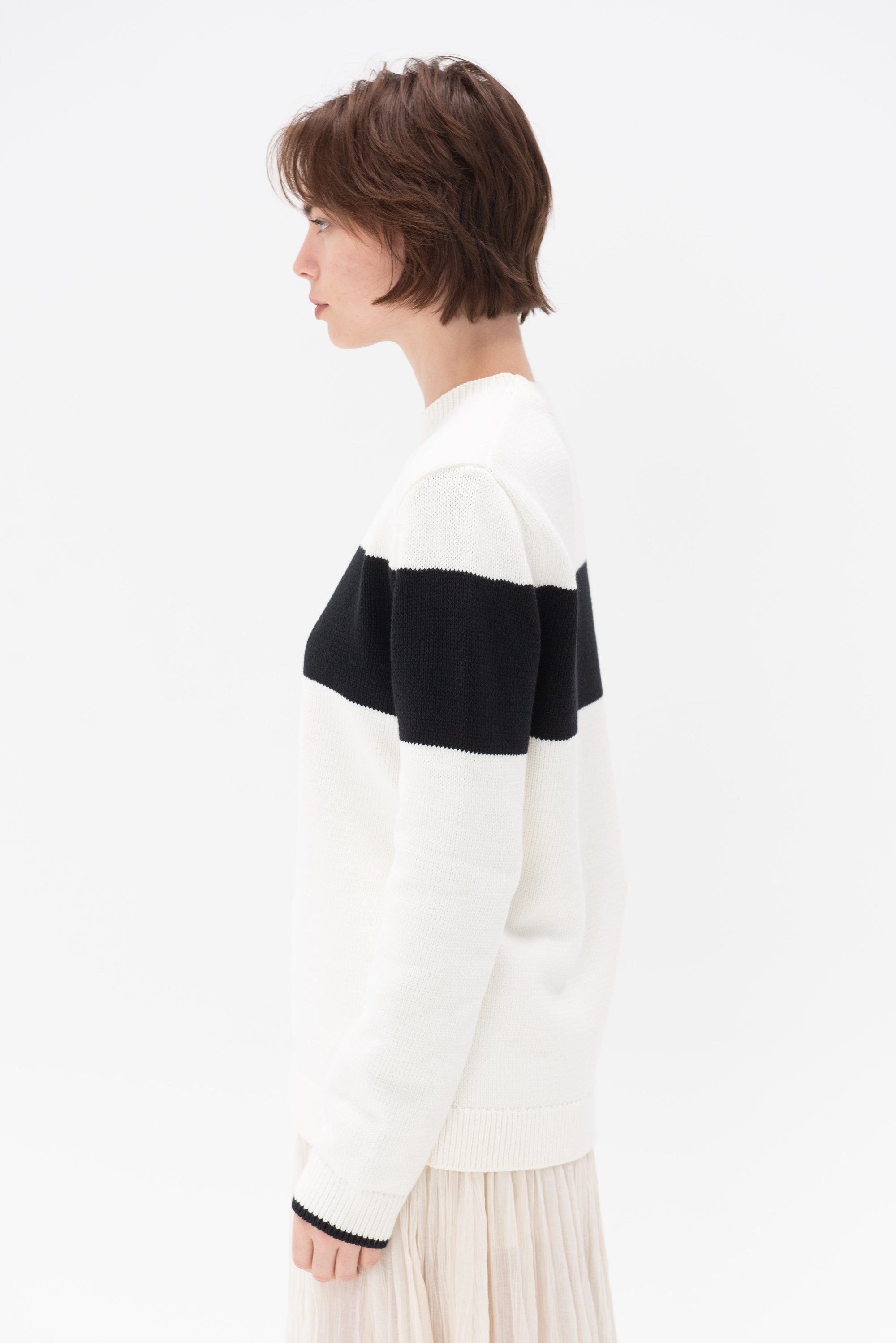 TOTEME - Contrast-Stripe Knit, White & Black