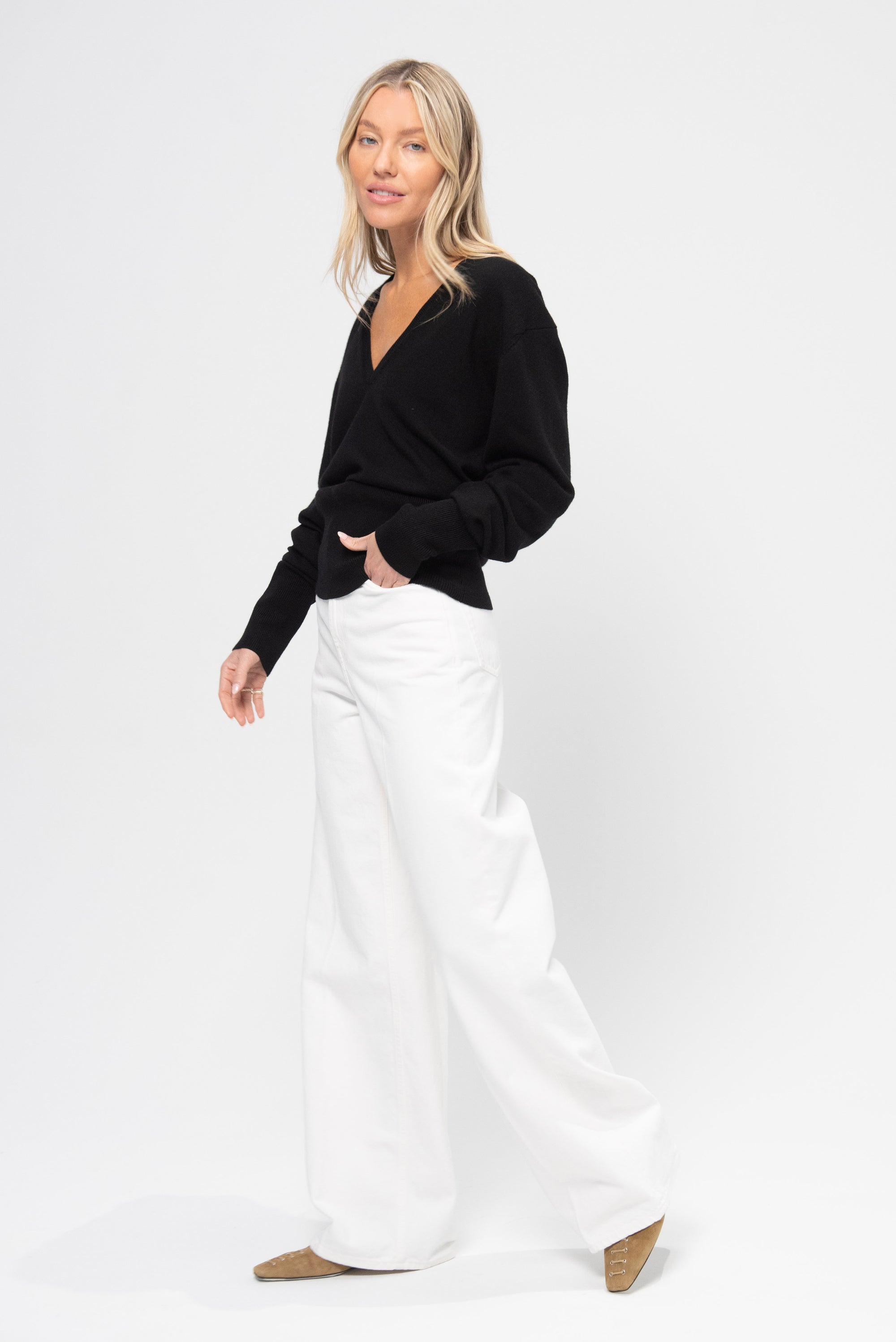 Wide Leg Denim, White