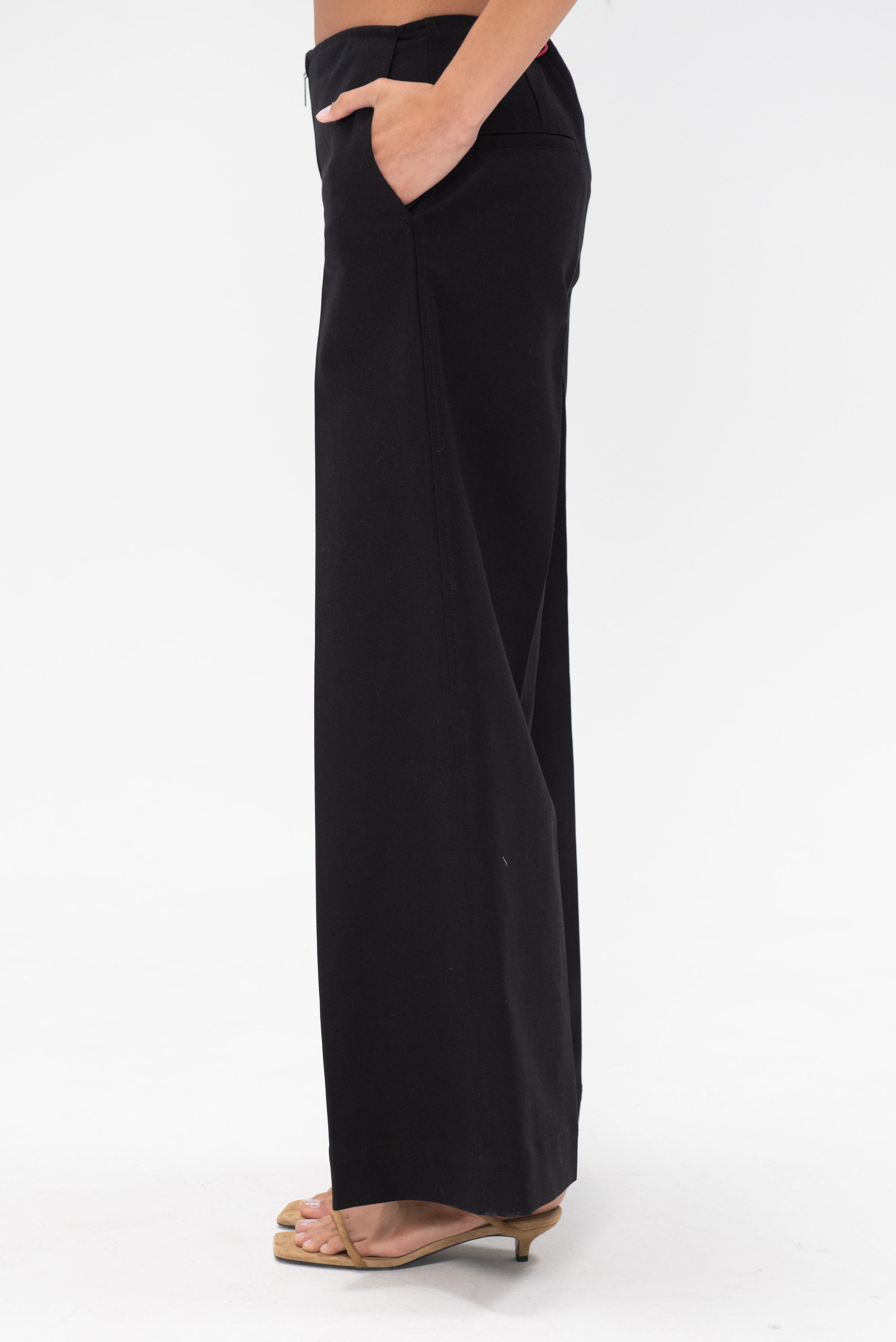 TOTEME - Zip-Front Wide Trousers, Black