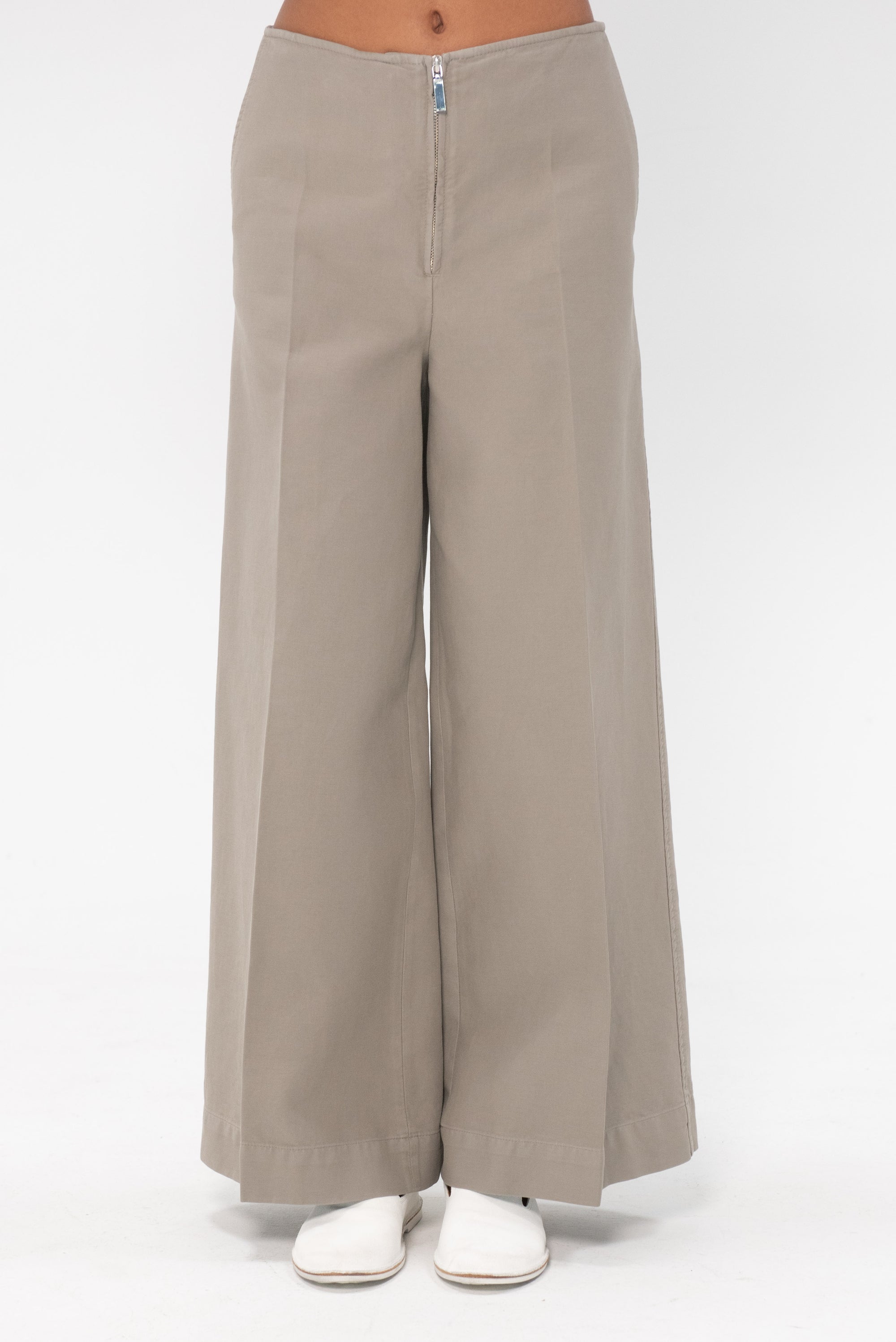 TOTEME - Zip-Front Wide Trousers, Dove