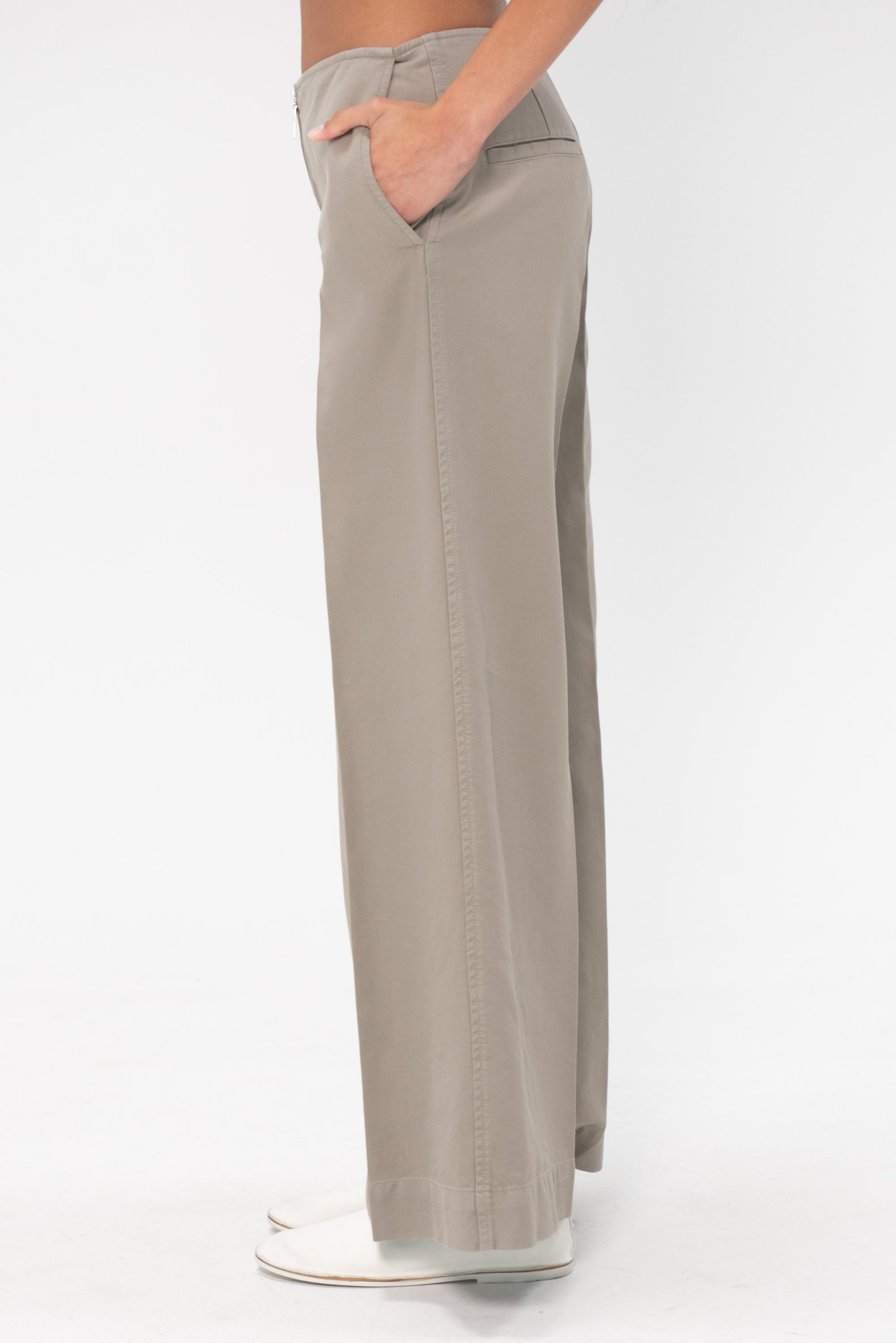 TOTEME - Zip-Front Wide Trousers, Dove