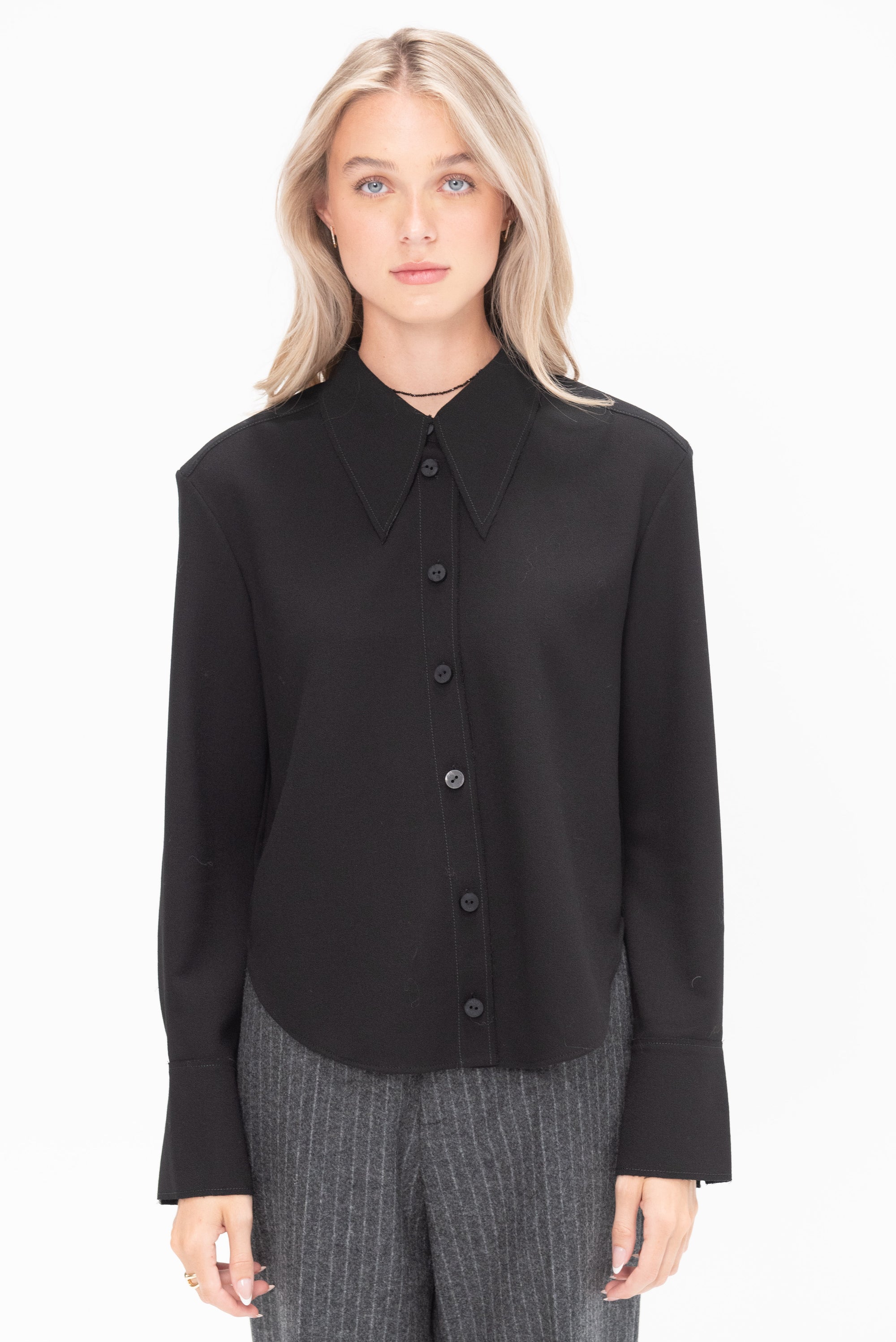 VERONIQUE LEROY - Button Down Blouse, Black