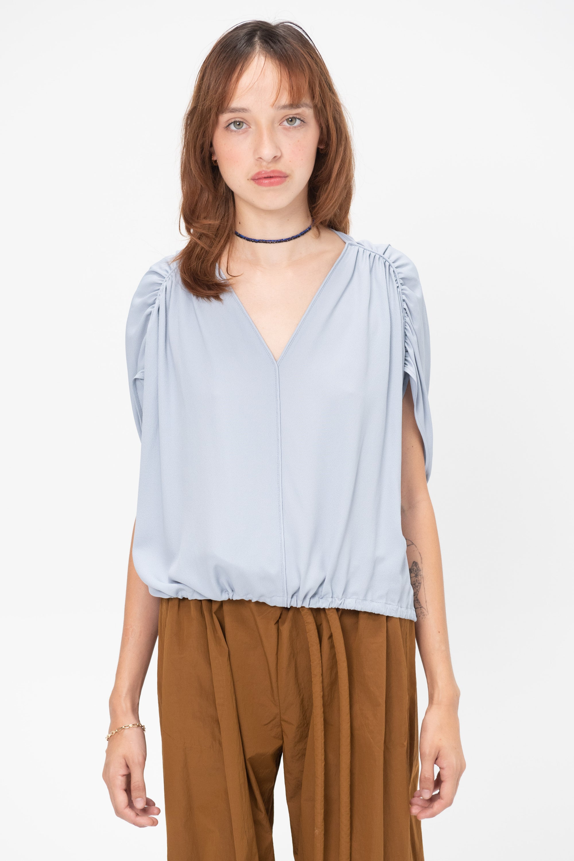 VERONIQUE LEROY - Drawstring Blouse, Storm