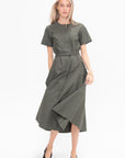 Elizabeth Dress in Parachute Cotton,  Dark Spruce