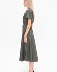 Elizabeth Dress in Parachute Cotton,  Dark Spruce