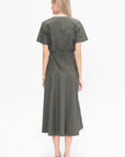 Elizabeth Dress in Parachute Cotton,  Dark Spruce