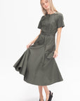 Elizabeth Dress in Parachute Cotton,  Dark Spruce