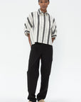 Proenza Schouler White Label - Octavia Pant in Solid Cotton Linen, Black