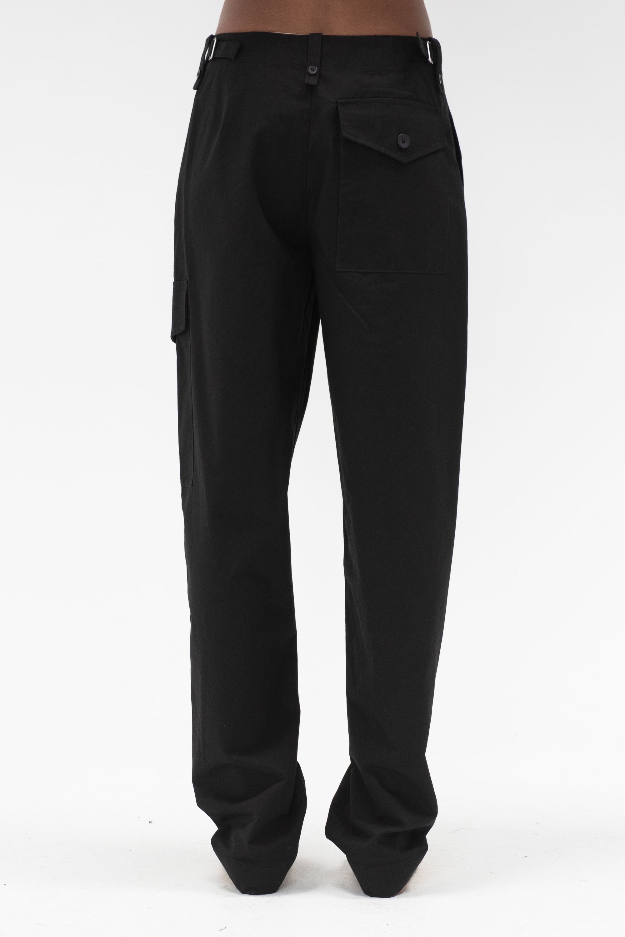 Proenza Schouler White Label - Octavia Pant in Solid Cotton Linen, Black