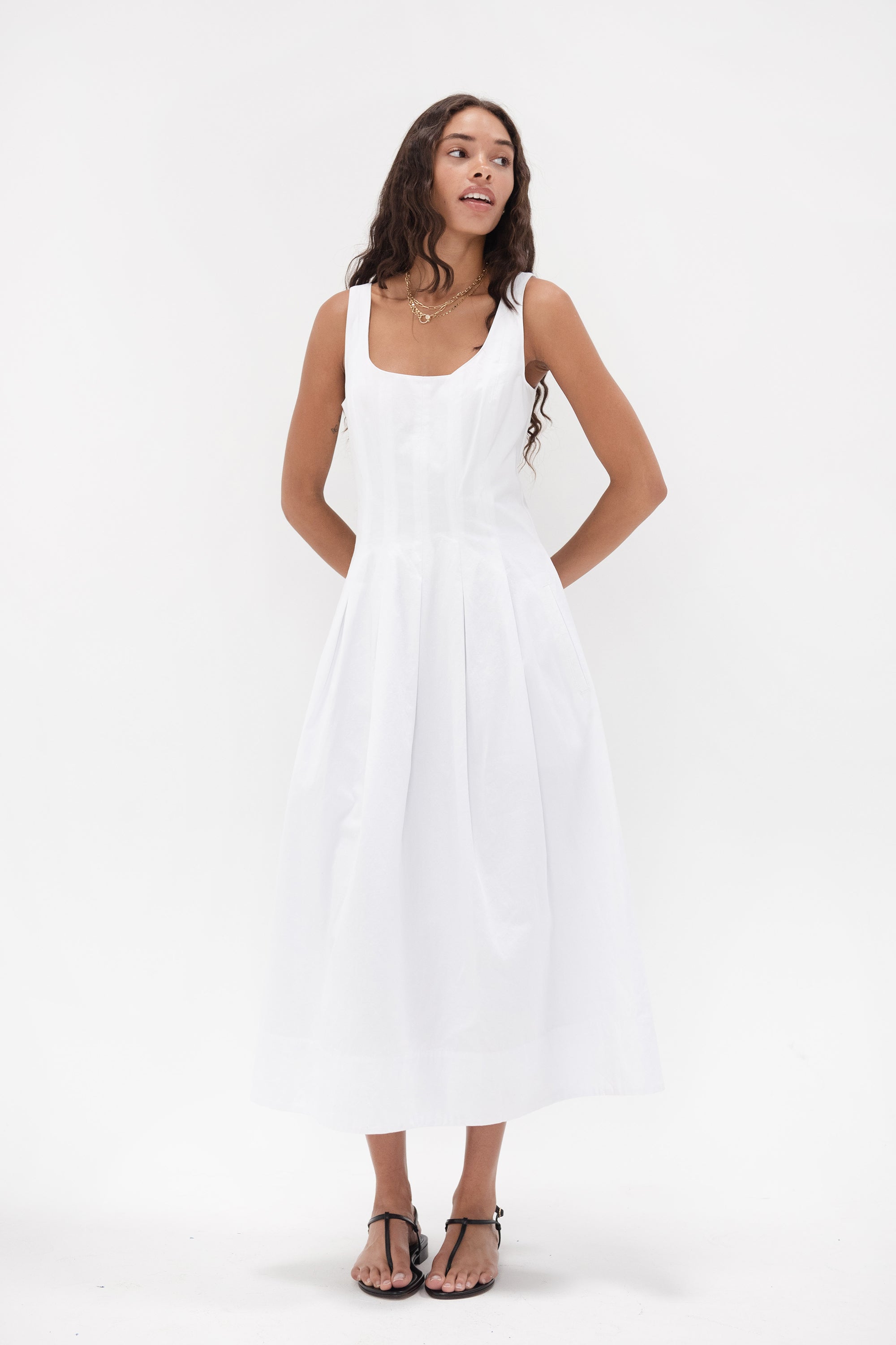 Proenza Shouler Shelby Dress, White – Kick Pleat