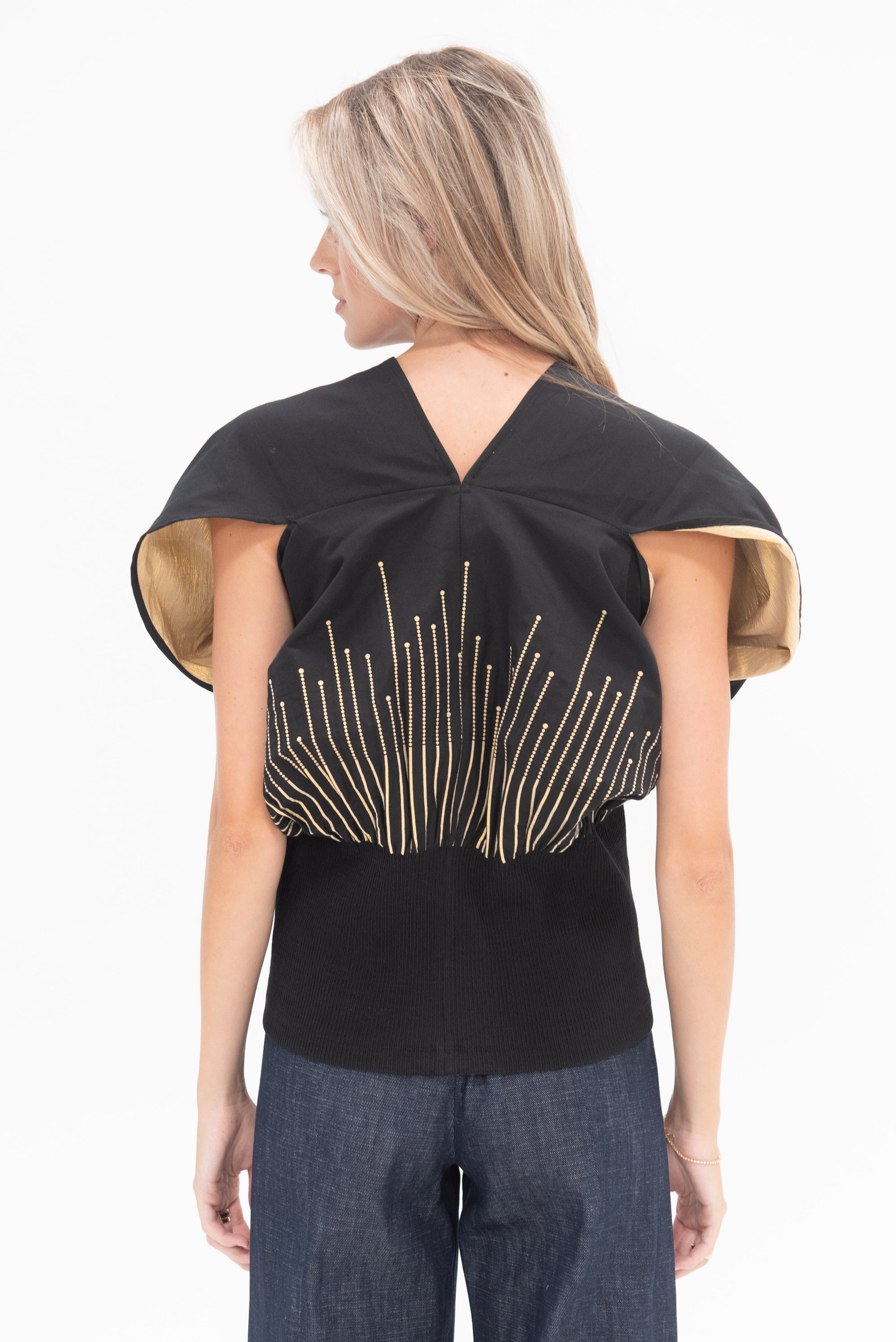 ZERO + MARIA CORNEJO - Eva Top, Black &amp; Gold