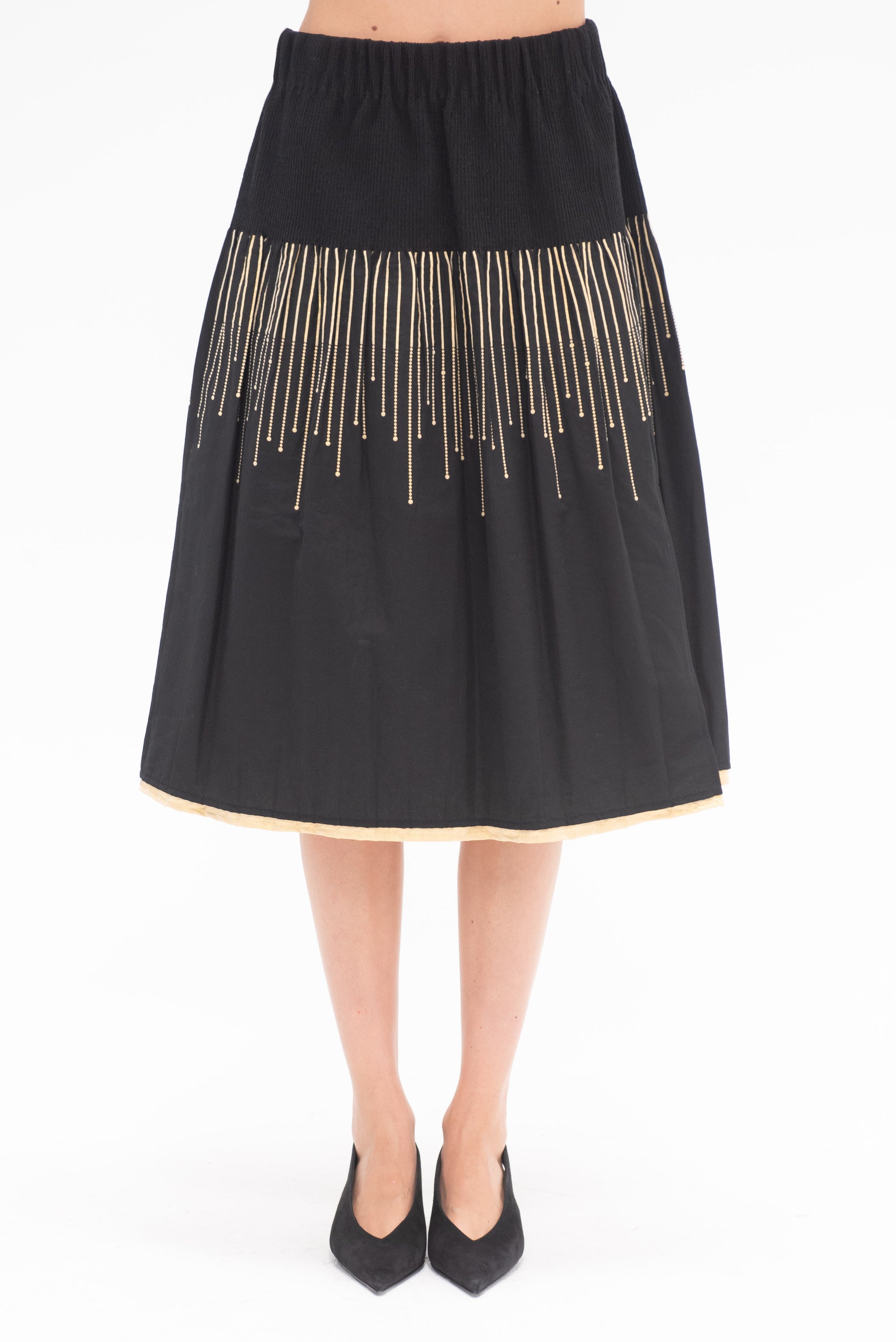 ZERO + MARIA CORNEJO - Evia Skirt, Black & Gold