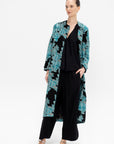 Eve Koya Coat, Black & Turquoise