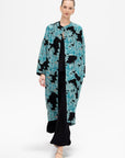 Eve Koya Coat, Black & Turquoise