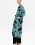 Eve Koya Coat, Black & Turquoise