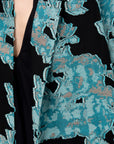 Eve Koya Coat, Black & Turquoise