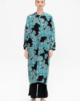 Eve Koya Coat, Black & Turquoise