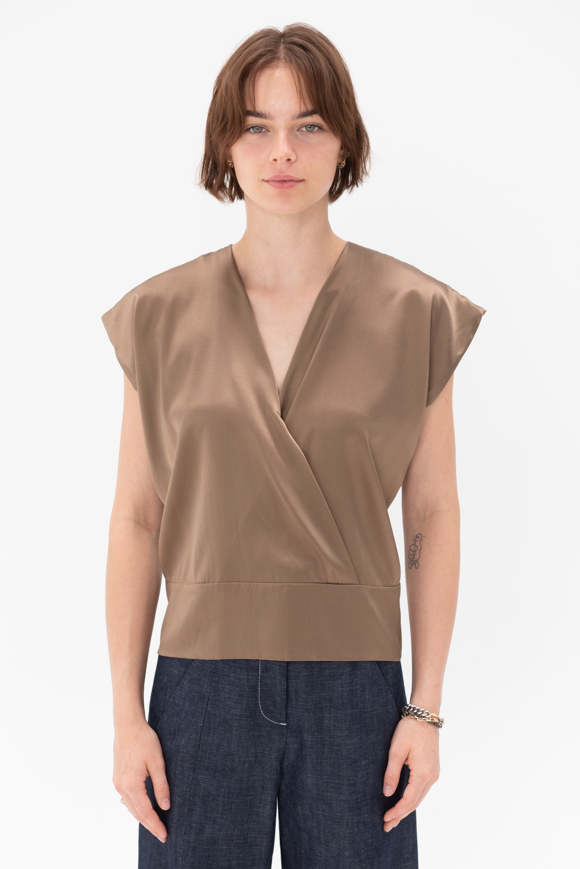 Zero + Maria Cornejo - Wrap Mido Top, Olive