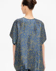 Rae Poncho Top, Blue & Yellow