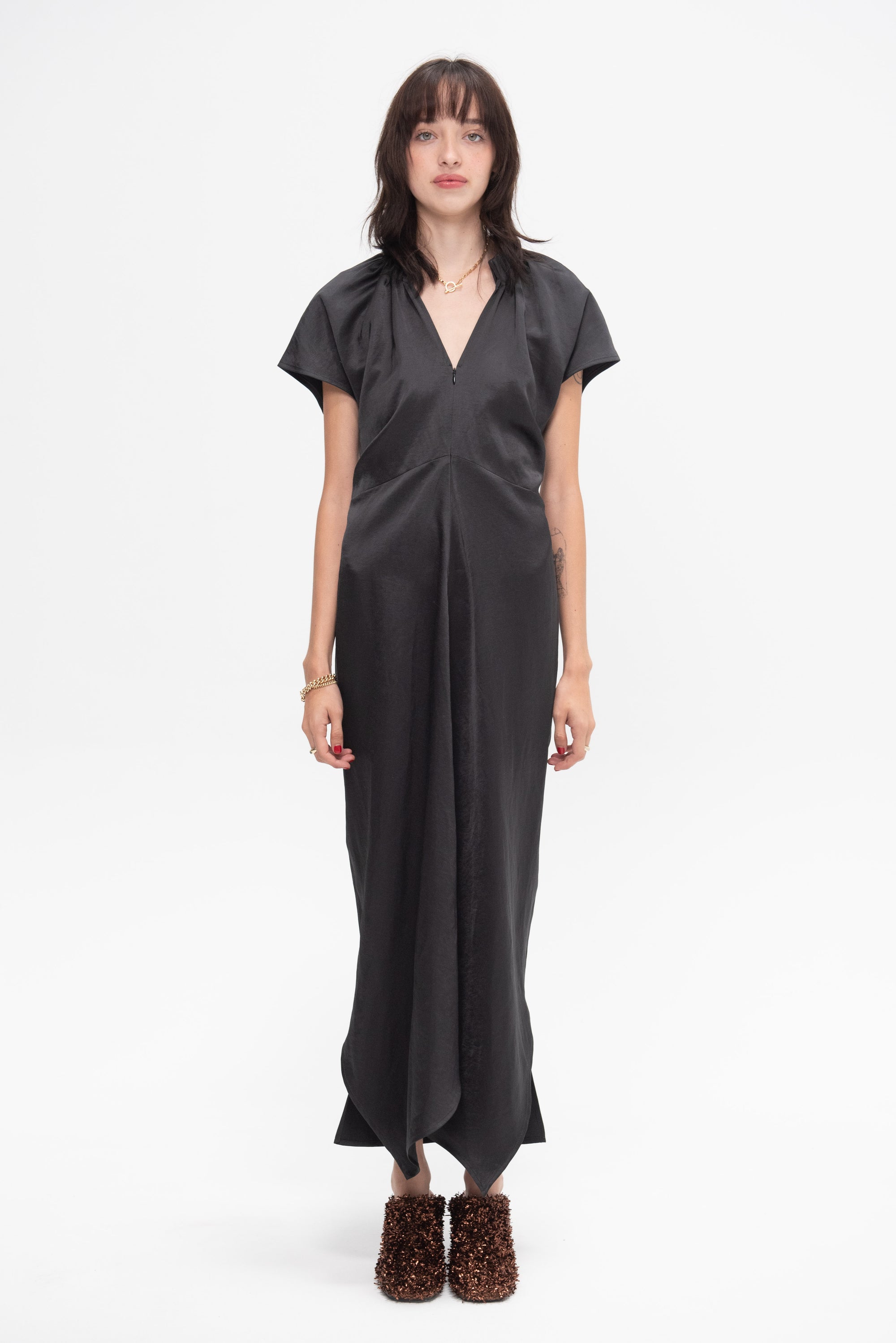 ZERO + MARIA CORNEJO - Long Stella Ruched Dress, Night