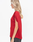 Ruched Muscle Top, Rouge