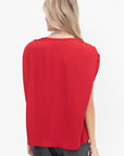 Ruched Muscle Top, Rouge