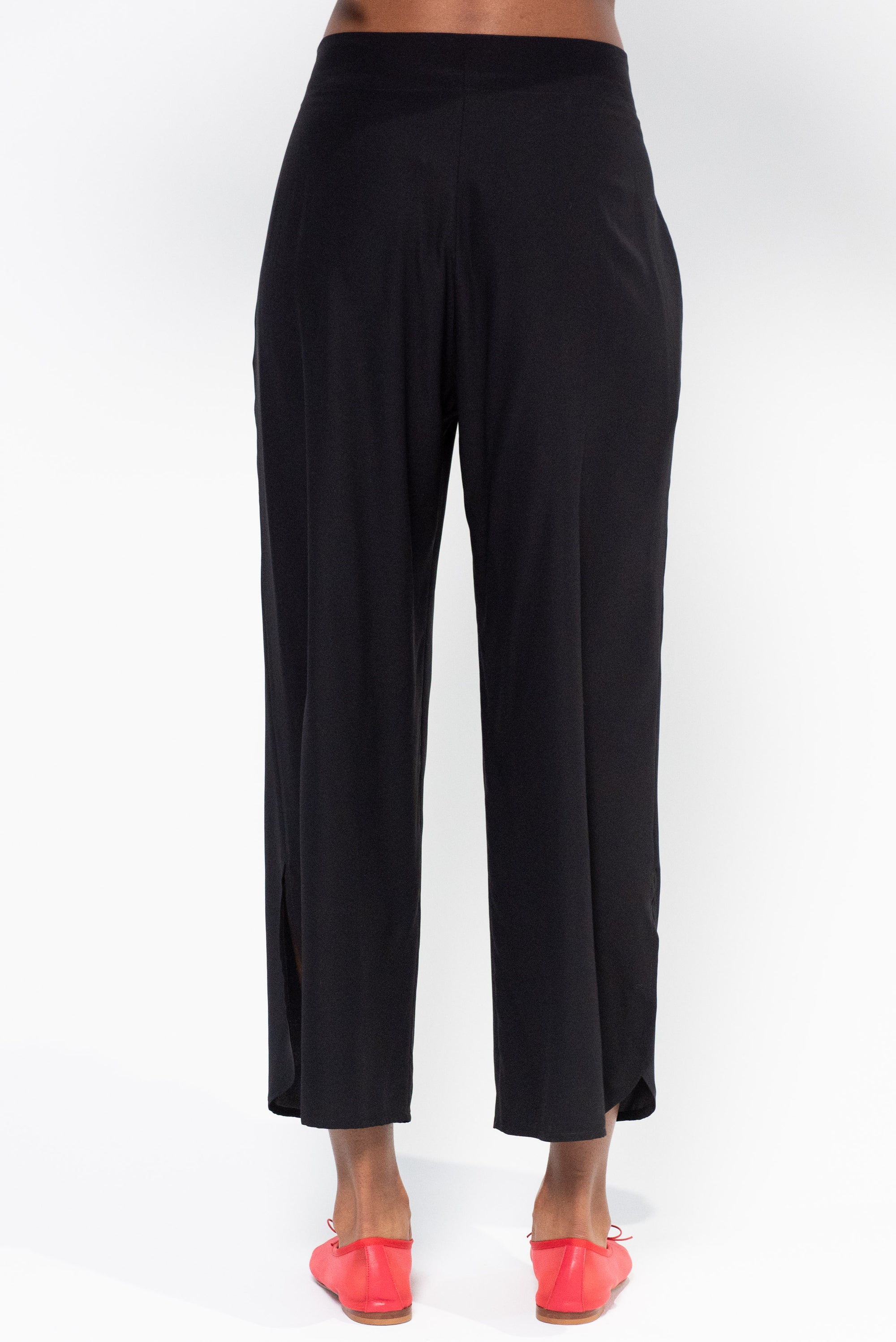 Ruched Front Pant, Black