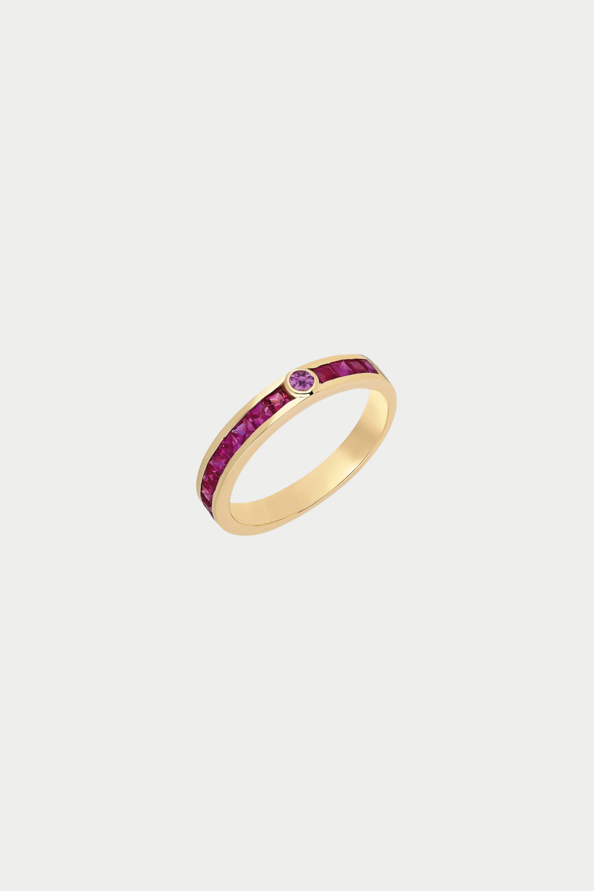 Ita - ¡Buenos Días! Mega Ray Stacker Ring, Rubies &amp; Amethyst