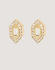 Azlee - N/S Diamond Stud Earrings, Gold