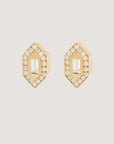 Azlee - N/S Diamond Stud Earrings, Gold